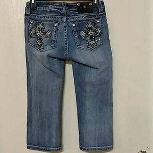 Miss Me Girls Denim Capris Sz 16